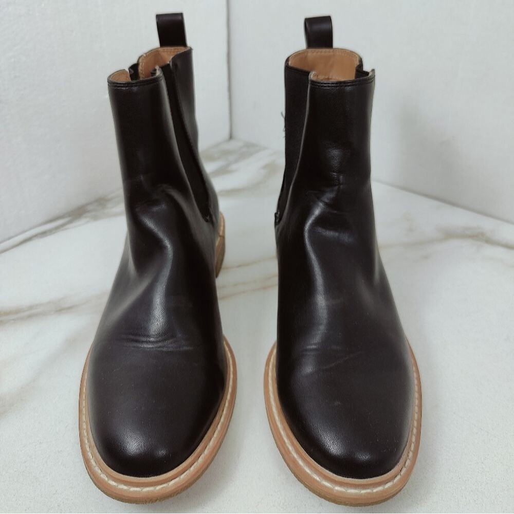 EUC Universal Thread Women's Pearl Black Faux Leather Chelsea Ankle Boots, 7.5 - Picture 4 of 11